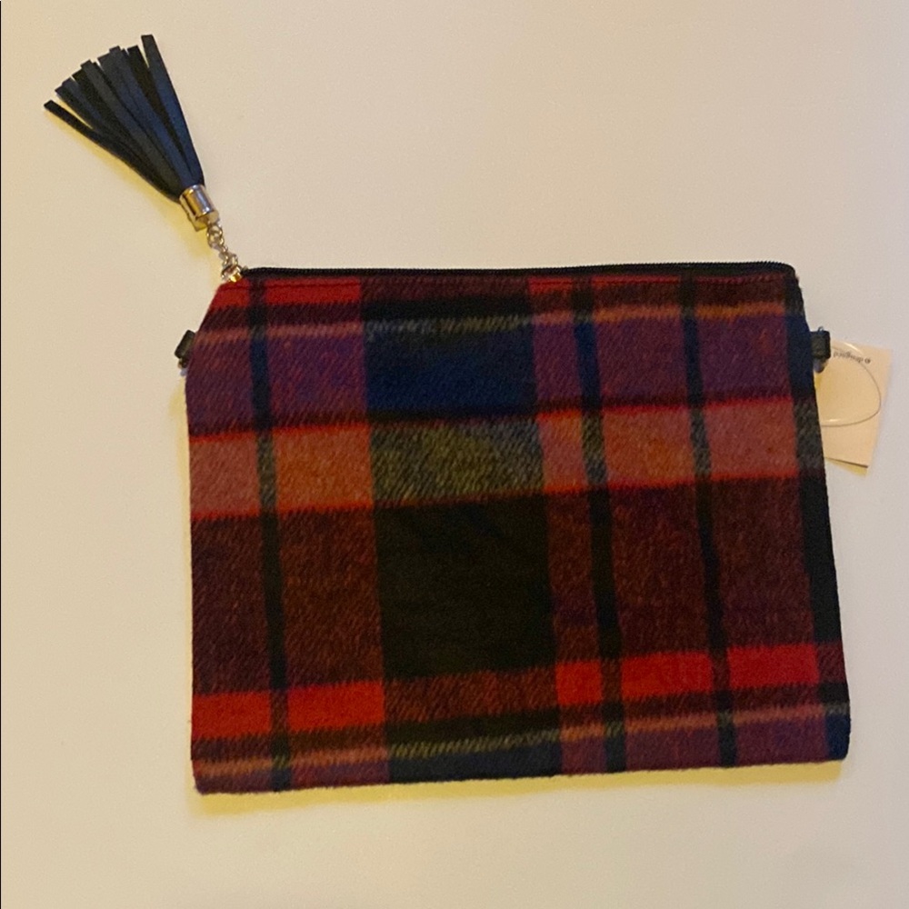 Plaid Crossbody Bag - Red and Black - Picture 3 of 3